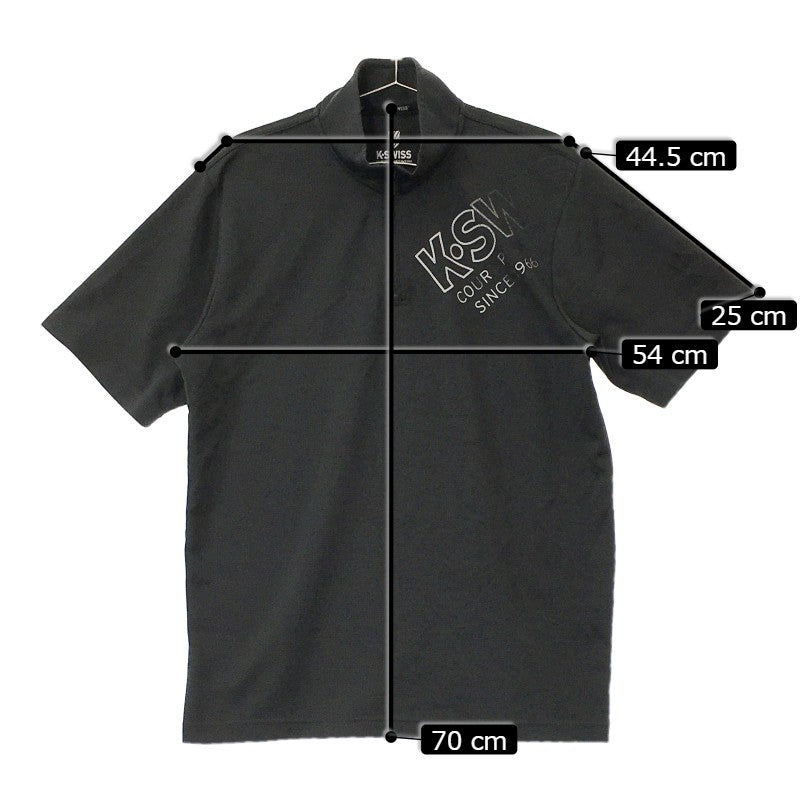 【30395】 K・SWISS ケースイス 半袖Tシャツ カットソー サイズL グレー カジュアル 胸ロゴ入り スポーティー メッシュ メンズ