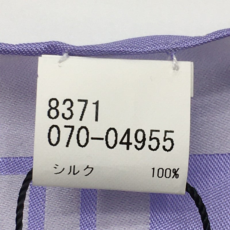 【30412】 新古品 TAKEO KIKUCHI タケオキクチ ハンカチ サイズ00 ライトパープル ストライプ リバーシブル フォーマル メンズ 定価4700円