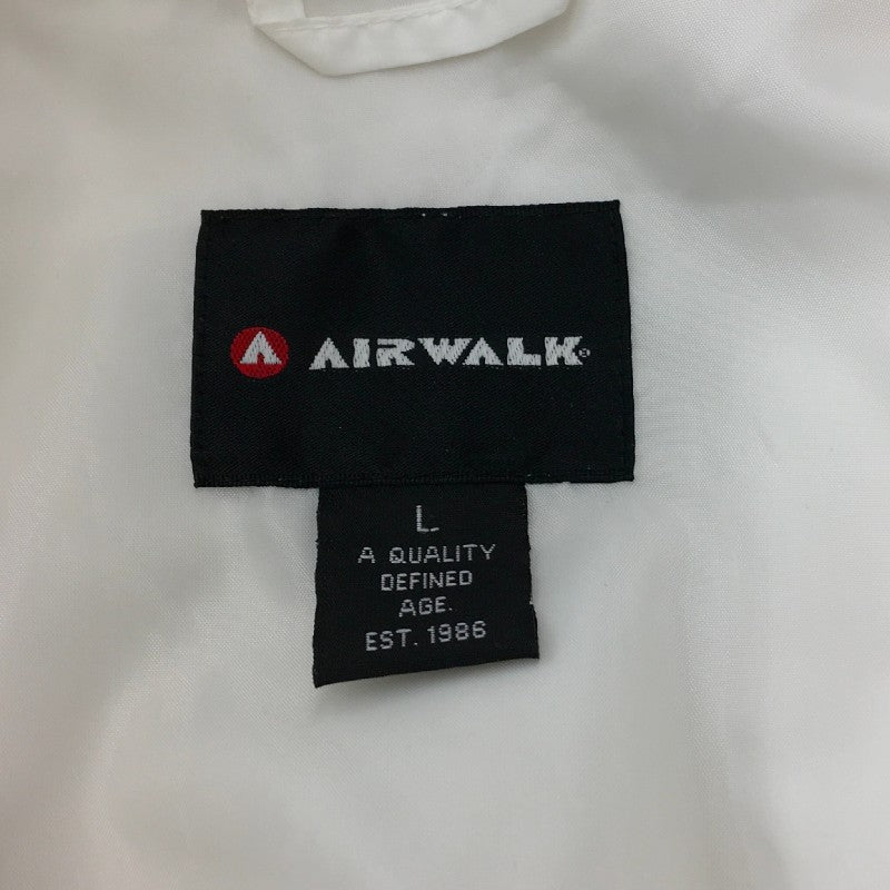 【30417】 AIRWALK エアウォーク トップス サイズL ホワイト 左胸にロゴ入り ボタン付き シンプル ポケット付き 暖かい メンズ