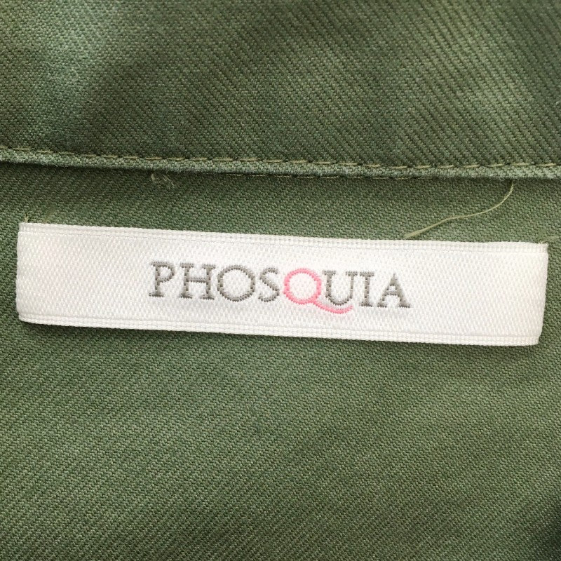 【30458】 新古品 PHOSQUIA フォスキア ミリタリージャケット サイズ38 / 約M モスグリーン シンプル かっこいい レディース 定価11000円