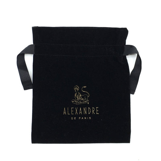【30467】 Alexandre de paris アレクサンドルドゥパリ ポーチ ブラック ベルベット生地 小物入れ 巾着袋 ジュエリーポーチ レディース