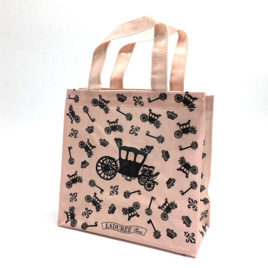 【30502】 LADUREE ラデュレ ハンドバッグ ピンク トートバッグ サブバッグ 手提げ鞄 総柄 可愛い オシャレ くすみカラー レディース