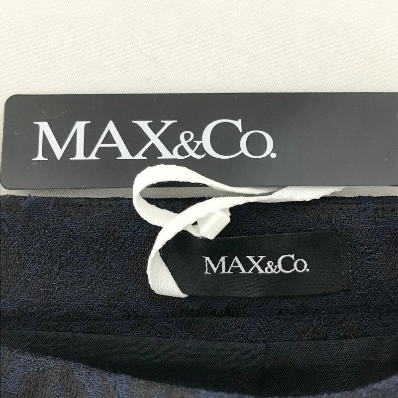 【30576】 新古品 MAX&Co. マックスアンドコー ミニスカート サイズ38 / 約M ネイビー シルエット タイトスカート 花柄 レディース