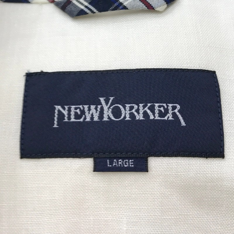 【30598】 NEWYORKER ニューヨーカー スプリングコート サイズL オフホワイト ファスナー シンプル カジュアル かっこいい メンズ