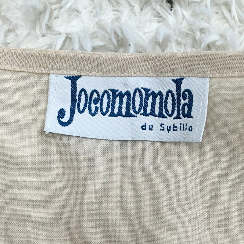 【30644】 Jocomomola ホコモモラ ミニワンピース サイズ40 ベージュ サイズM相当 柄入り 刺繍入り 可愛い 着やすい レディース