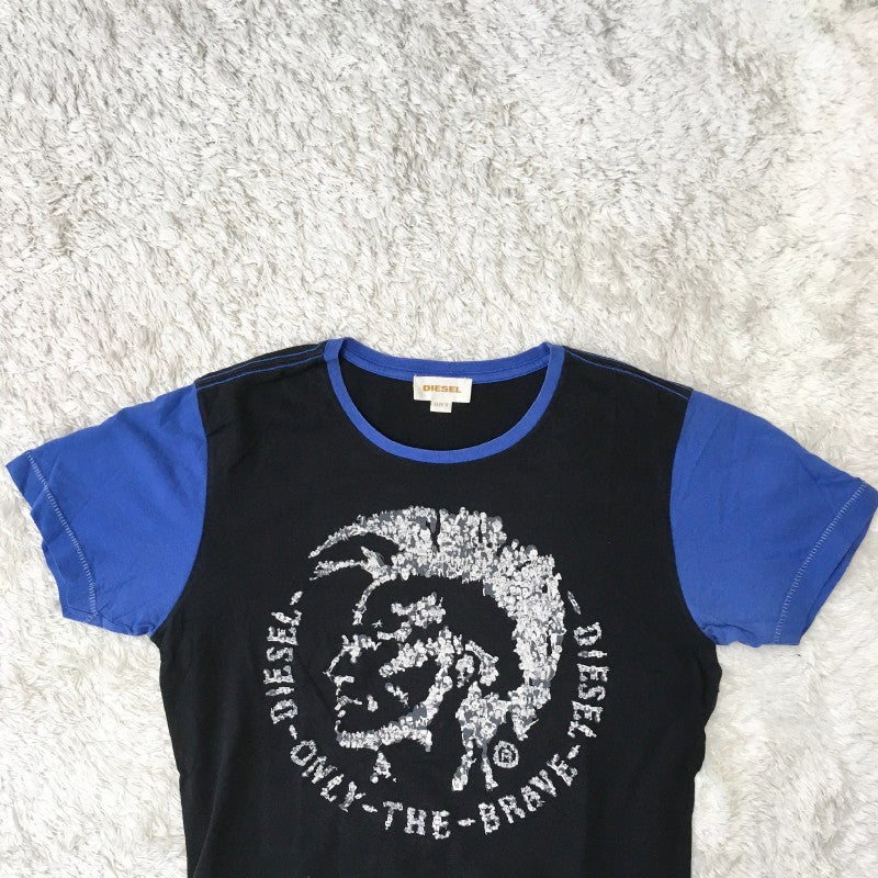 【30664】 DIESEL ディーゼル 半袖Tシャツ カットソー サイズS ブラック ONLY THE BRAVE ブレイブマン プリントT クルーネック メンズ
