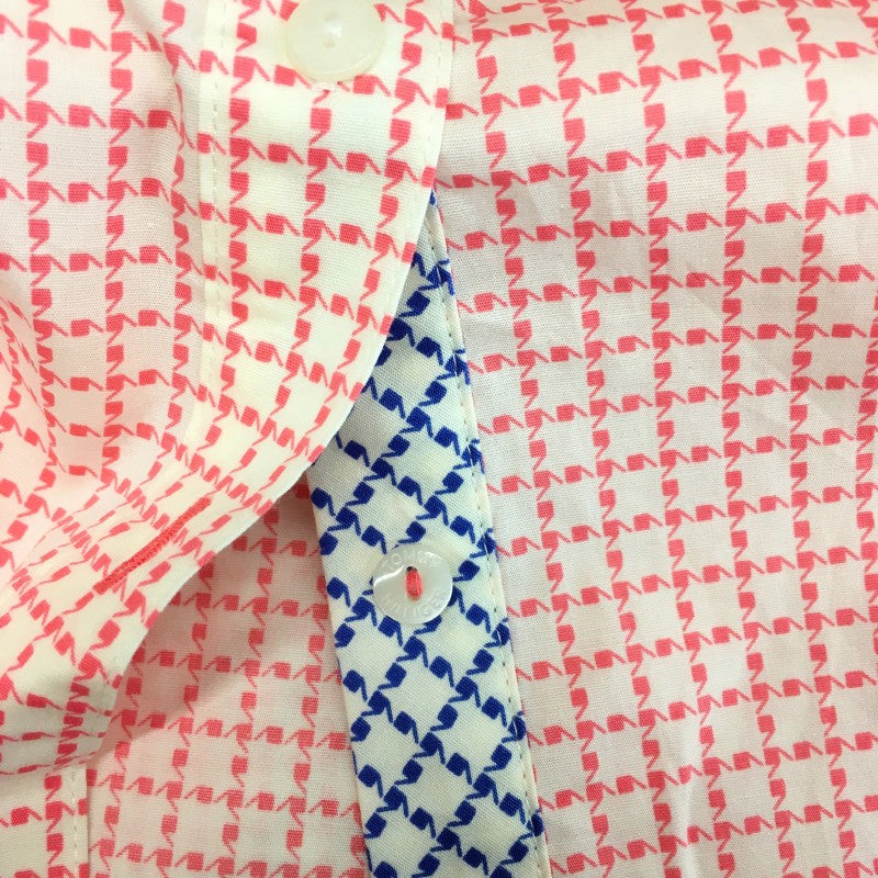 【30672】 TOMMY HILFIGER トミーヒルフィガー 半袖シャツ サイズ2 / 約M ピンク 総柄 明るい かっこいい オシャレ 幾何学模様 レディース