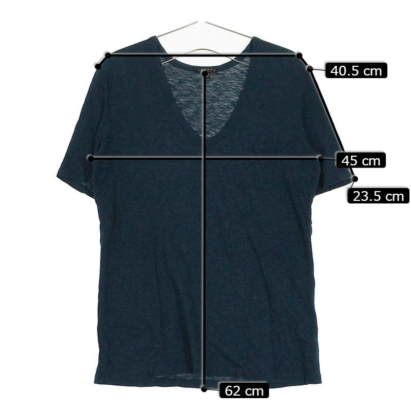 【30788】 theory セオリー 半袖Tシャツ カットソー サイズS ダークネイビー コットン100% 無地 シンプル カジュアル ストレッチ メンズ