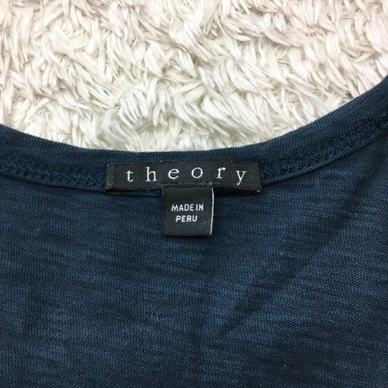 【30788】 theory セオリー 半袖Tシャツ カットソー サイズS ダークネイビー コットン100% 無地 シンプル カジュアル ストレッチ メンズ