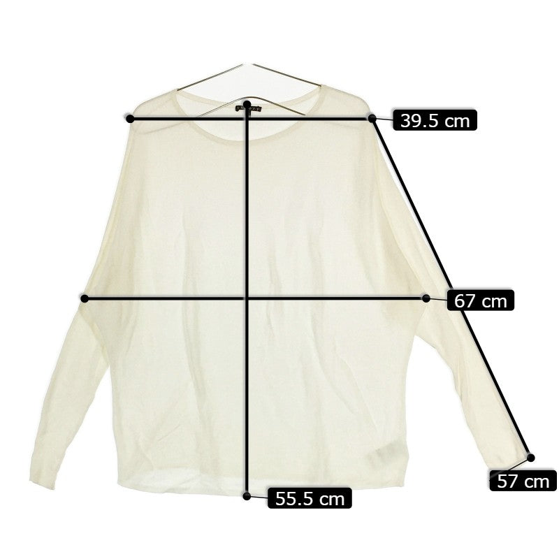 【30789】 theory セオリー セーター サイズS アイボリー コットン100% 無地 シンプル カジュアル 清涼感 オブロングネック レディース