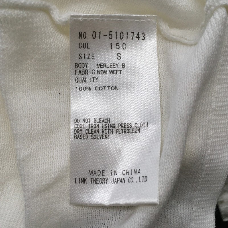 【30789】 theory セオリー セーター サイズS アイボリー コットン100% 無地 シンプル カジュアル 清涼感 オブロングネック レディース