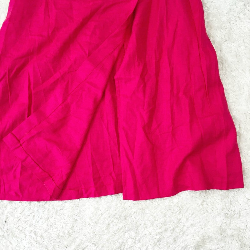 【30809】 NANO&CO ロングスカート サイズ38 / 約M ピンク 前ボタン 紐付き エレガント 可愛い 鮮やか 大人っぽい レディース