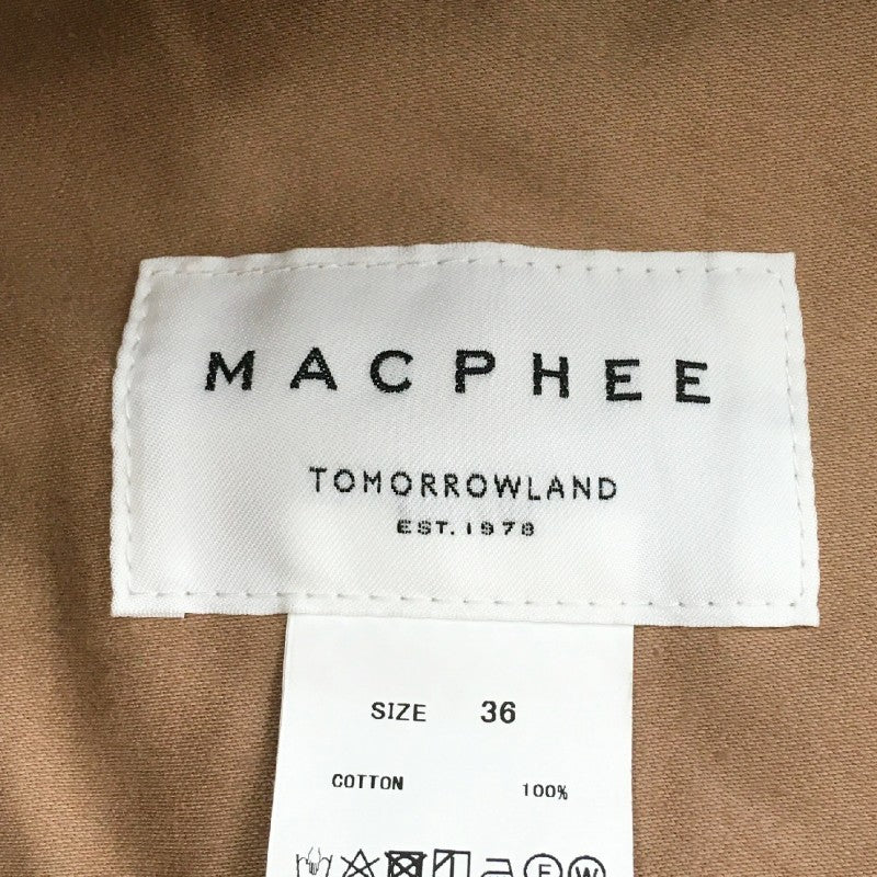 【30877】 MACPHEE マカフィー ブルゾン ジャンパー サイズ36 ブラウン サイズS相当 ショート丈 オシャレ カッコイイ レディース