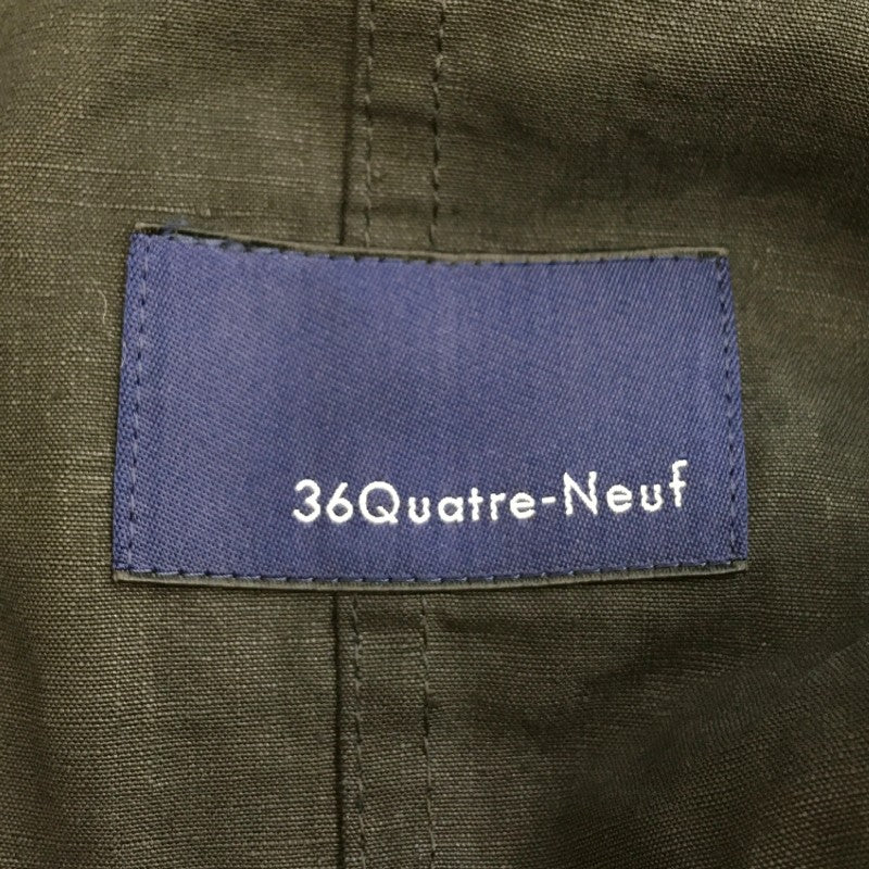 【30880】 36Quatre-Neuf カトルナフ ジャケット ブラック サイズM相当 シンプル 薄手生地 チェーン付き カッコいい シック レディース
