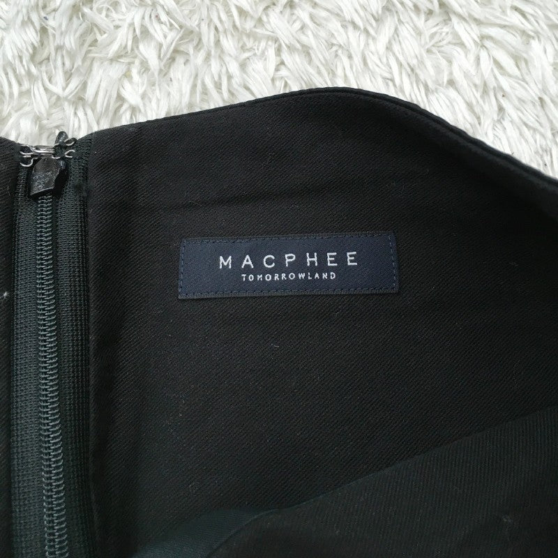 【30900】 MACPHEE マカフィー ロングスカート サイズ34 / 約S ブラック カジュアル 無地 シンプル 背面ジップアップ レディース