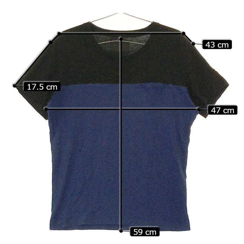 【30937】 LOUNGE LIZARD ラウンジリザード 半袖Tシャツ カットソー サイズ2 / 約M ネイビー シンプル バイカラー 着回しコーデ メンズ