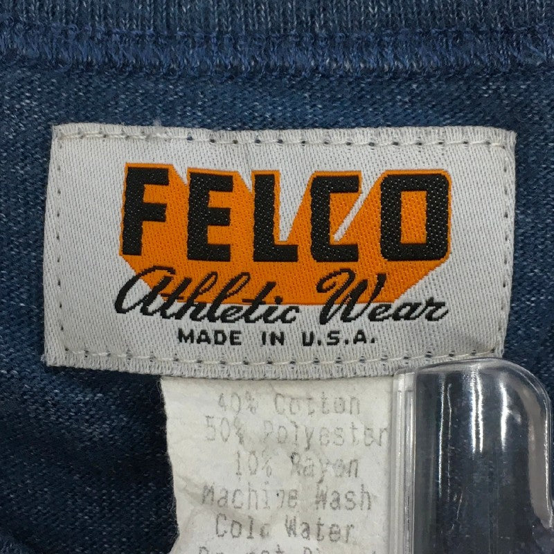【30941】 Felco フェルコ 半袖Tシャツ カットソー サイズS ブルー 杢柄 肌触りよい 滑らか 清涼感 カジュアル ストレッチ メンズ