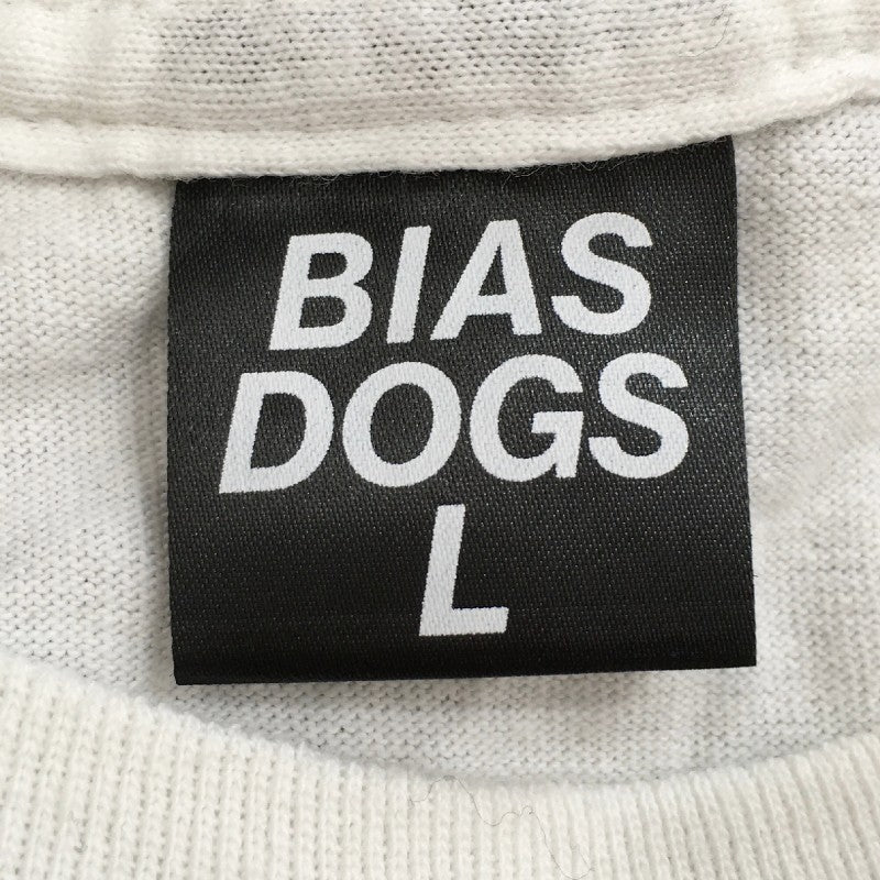 【30965】 BIAS DOGS バイアス ドッグス 長袖Tシャツ ロンT カットソー サイズL ホワイト 普段着 ブランドロゴ オシャレ かっこいい メンズ