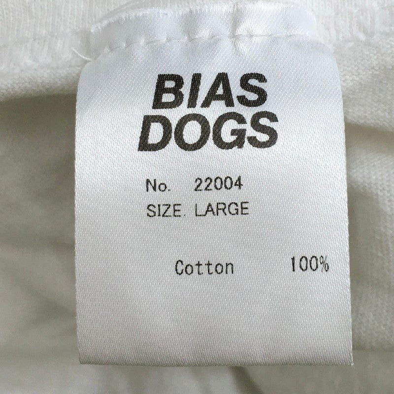 【30965】 BIAS DOGS バイアス ドッグス 長袖Tシャツ ロンT カットソー サイズL ホワイト 普段着 ブランドロゴ オシャレ かっこいい メンズ