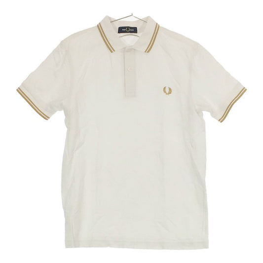 【30985】 FRED PERRY フレッドペリー ポロシャツ カットソー サイズS ホワイト 胸元にロゴマーク シンプル スタイリッシュ メンズ