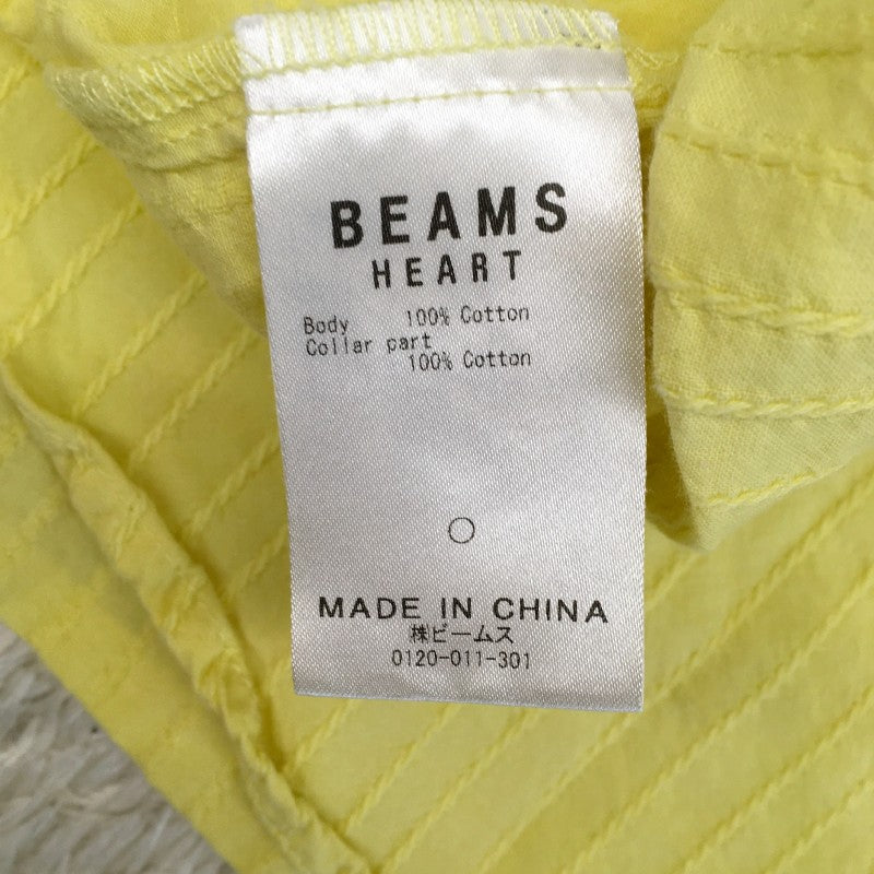 【30990】 BEAMS HEART ビームスハート ノースリーブブラウス イエロー サイズM相当 オシャレ 可愛い ノーカラーデザイン レディース