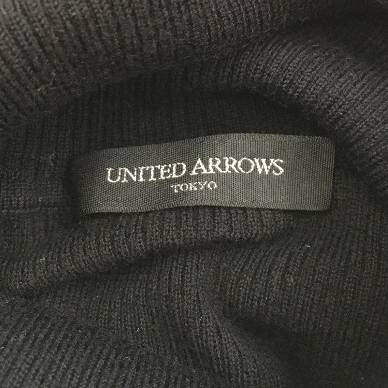 【30999】 UNITED ARROWS ユナイテッドアローズ セーター ブラック サイズXS相当 毛100% ハイネック 無地 ストレッチ レディース
