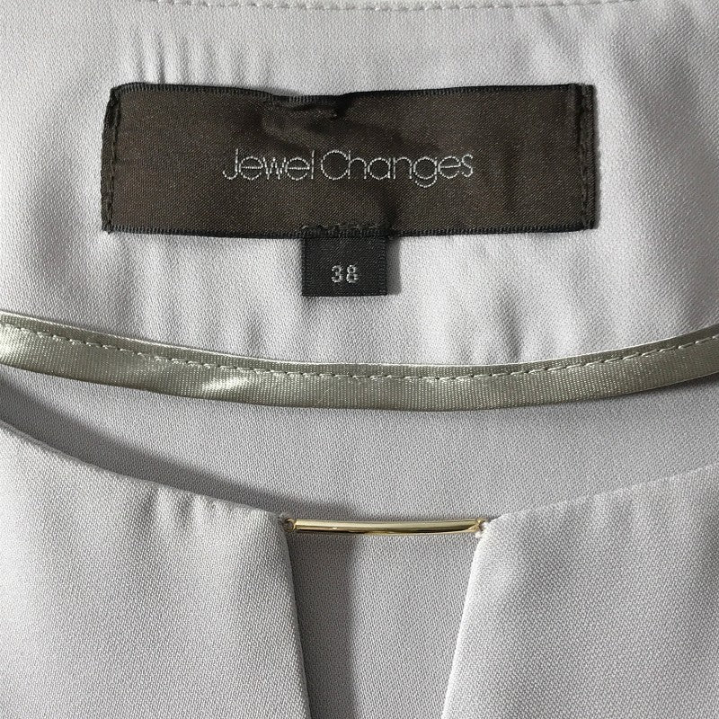【31023】 Jewel Changes ジュエルチェンジズ セットアップ サイズ38 / 約M グレー カジュアル シンプル ワイドパンツ 七分袖 レディース