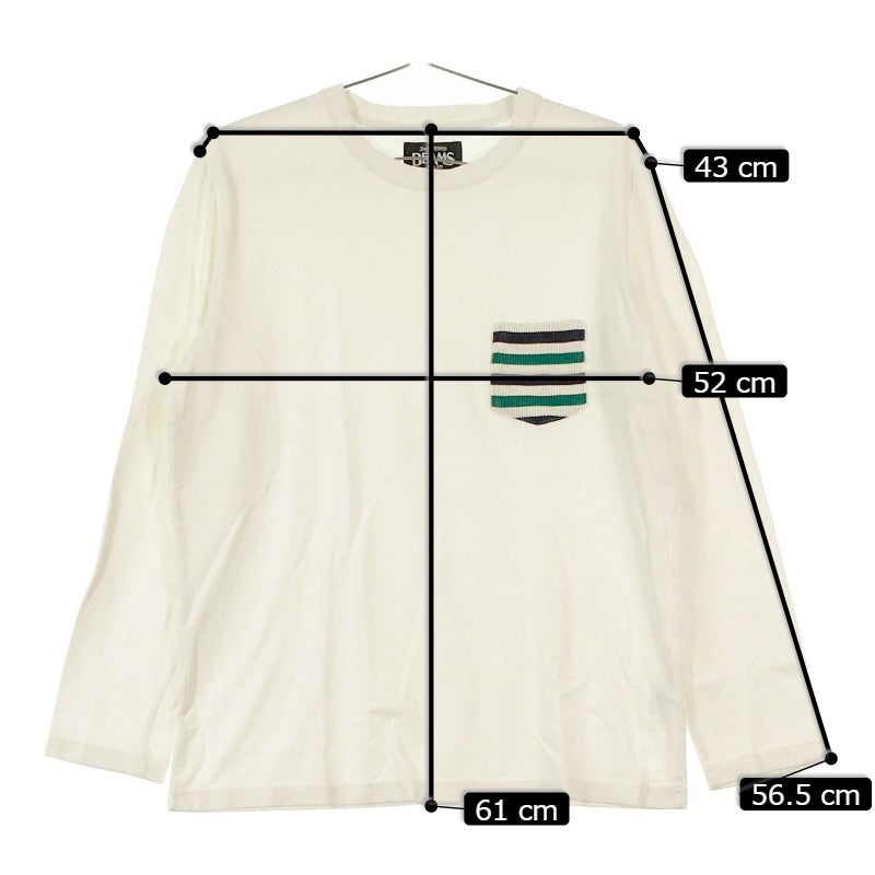 【31026】 BEAMS ビームス 長袖Tシャツ ロンT カットソー サイズM ホワイト 肌触り良い カジュアル シンプル 清涼感 かっこいい メンズ