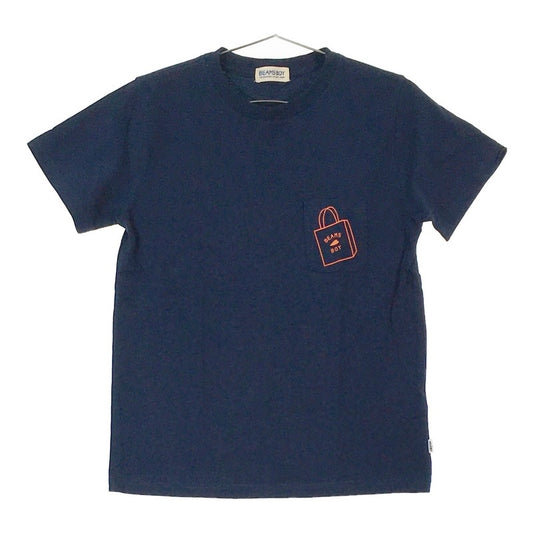 【31033】 BEAMS BOY ビームスボーイ 半袖Tシャツ カットソー ネイビー サイズ160cm相当 コットン100% カジュアル ブランドロゴ キッズ