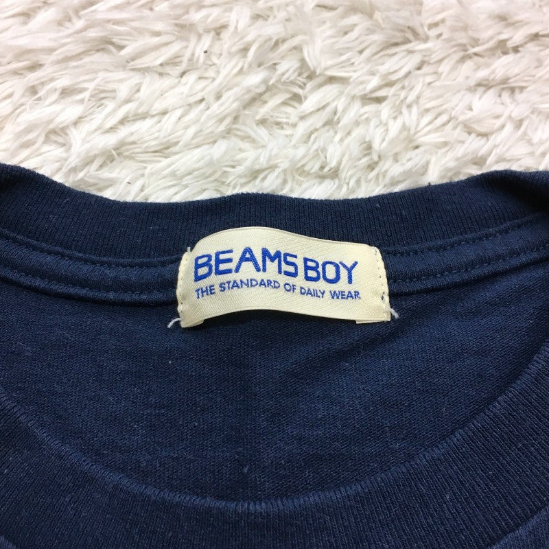 【31033】 BEAMS BOY ビームスボーイ 半袖Tシャツ カットソー ネイビー サイズ160cm相当 コットン100% カジュアル ブランドロゴ キッズ