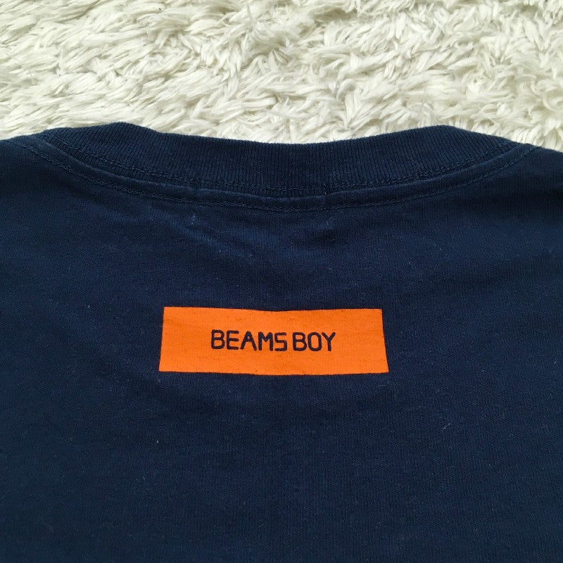 【31033】 BEAMS BOY ビームスボーイ 半袖Tシャツ カットソー ネイビー サイズ160cm相当 コットン100% カジュアル ブランドロゴ キッズ