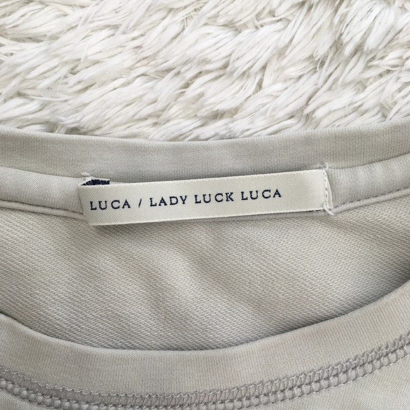 【31050】 LUCA/LADY LUCK LUCA ルカレディラックルカ 長袖Tシャツ ロンT カットソー グレー サイズM相当 ロゴ入り シンプル レディース