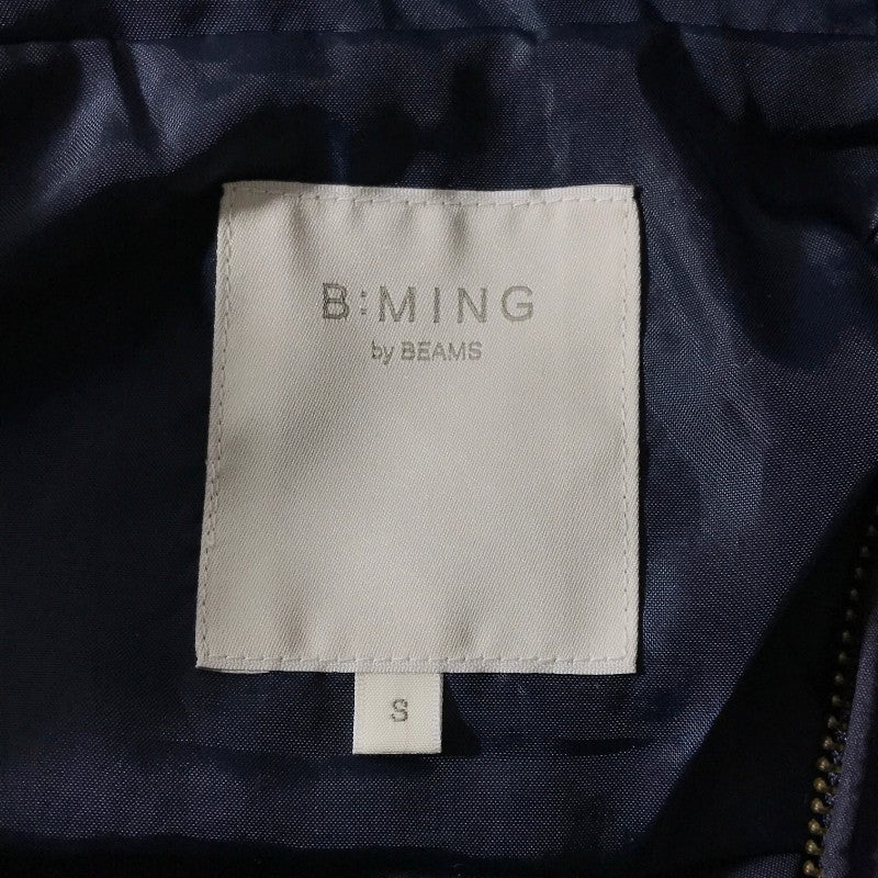 【31053】 B:MING BEAMS ビーミングビームス アンサンブル サイズS ネイビー シンプル 防寒 ゆったり モコモコ レディース