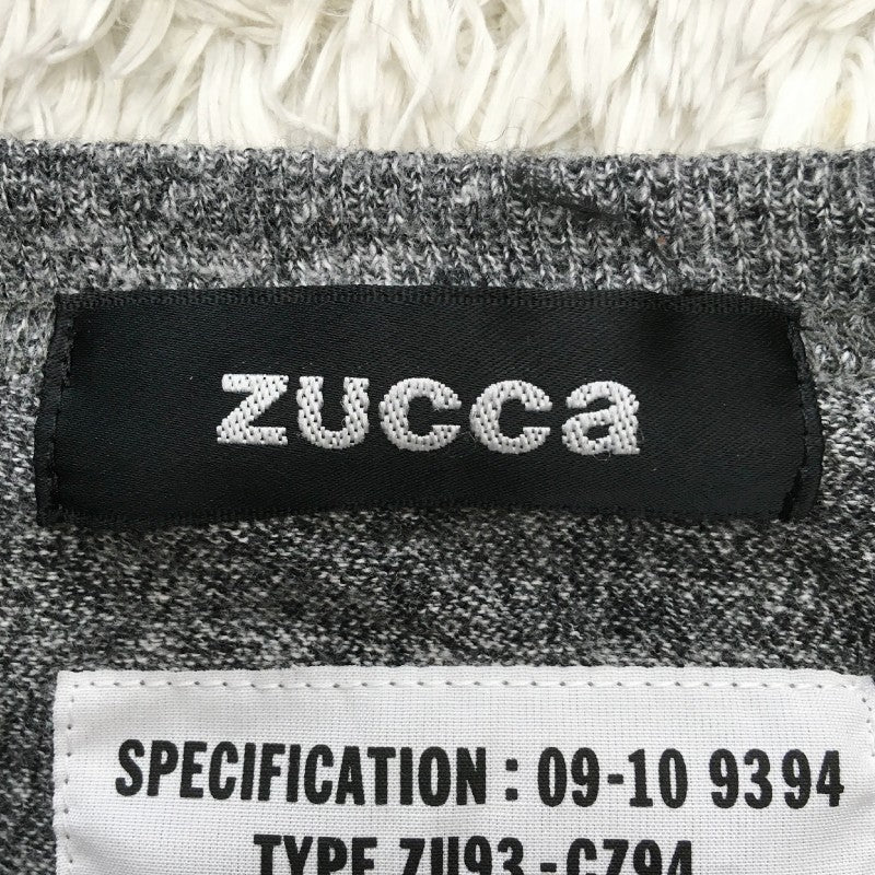 【31071】 ZUCCa ズッカ トップス サイズM グレー コットン100% 杢柄 カッコいい カジュアル 日本製 肌触りよい 滑らか質感 メンズ