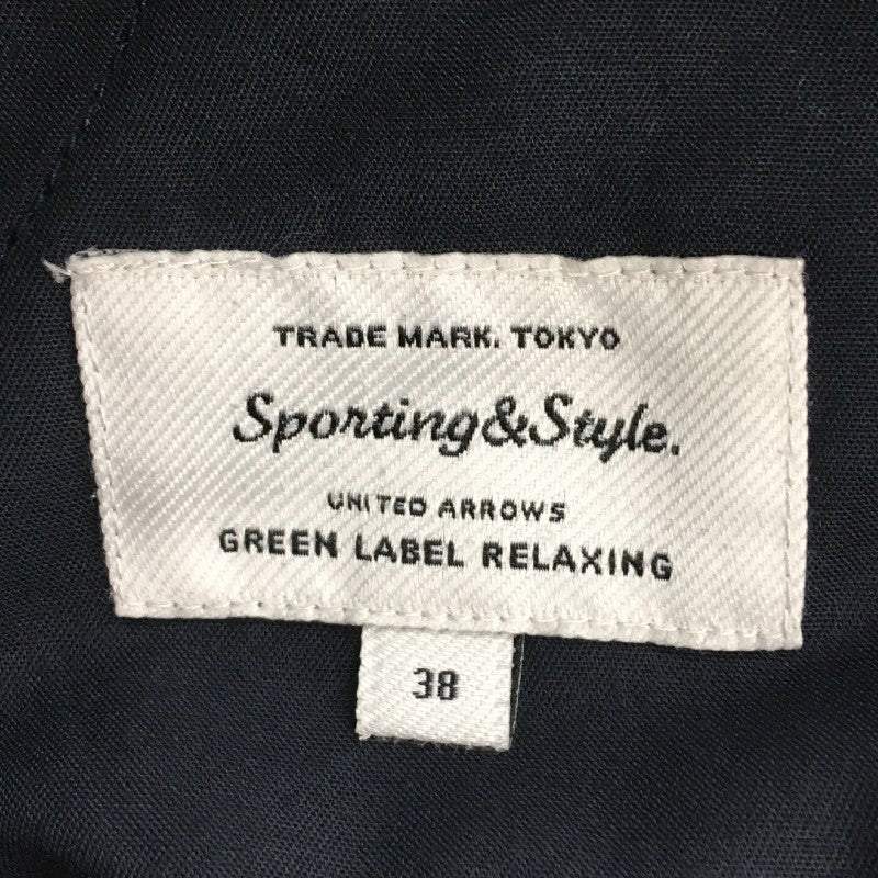 【31080】 green label relaxing グリーンレーベルリラクシング ガウチョパンツ サイズ38 / 約M ネイビー 麻混 カジュアル レディース
