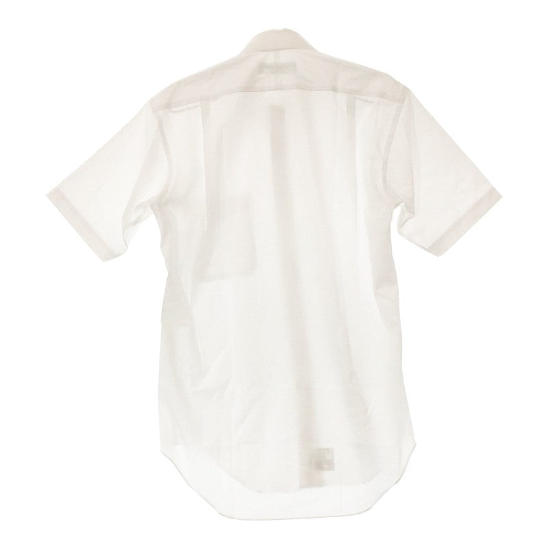 【31229】 BALMAIN バルマン 半袖シャツ サイズ37 ホワイト サイズL相当 無地 動きやすい 着こごち良い シンプル ポケットあり メンズ