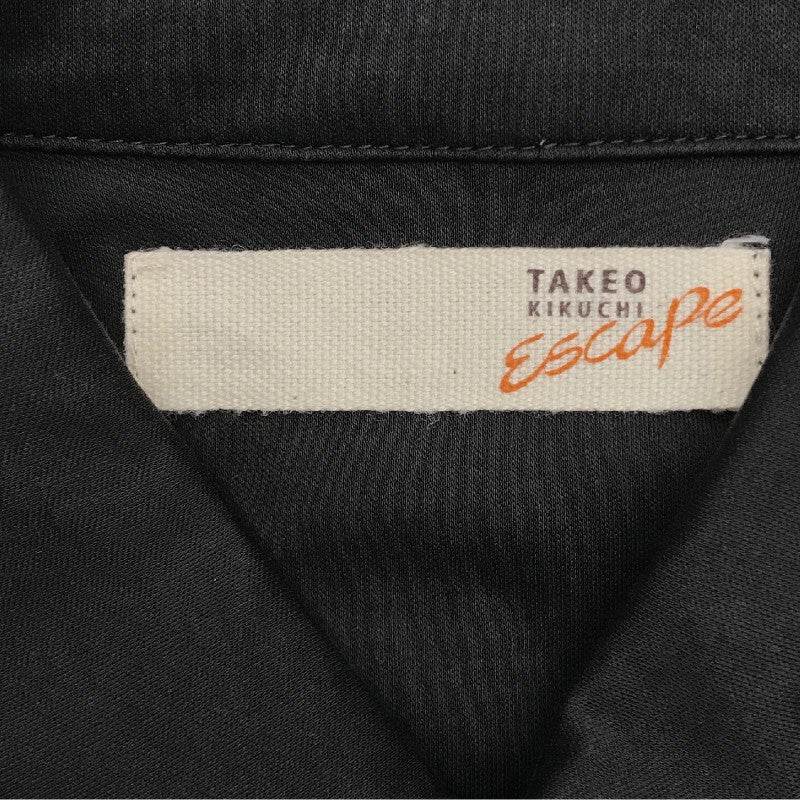 【31232】 TAKEO KIKUCHI Escape タケオキクチエスケープ 半袖シャツ サイズ2 / 約M ブラック シンプル スタイリッシュ 無地 メンズ