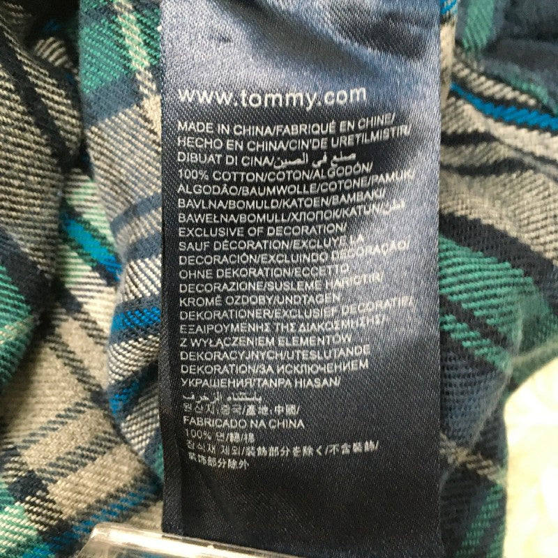 【31233】 TOMMY HILFIGER トミーヒルフィガー 長袖シャツ サイズS ネイビー ネルシャツ custom fit チェック 羽織り オシャレ メンズ