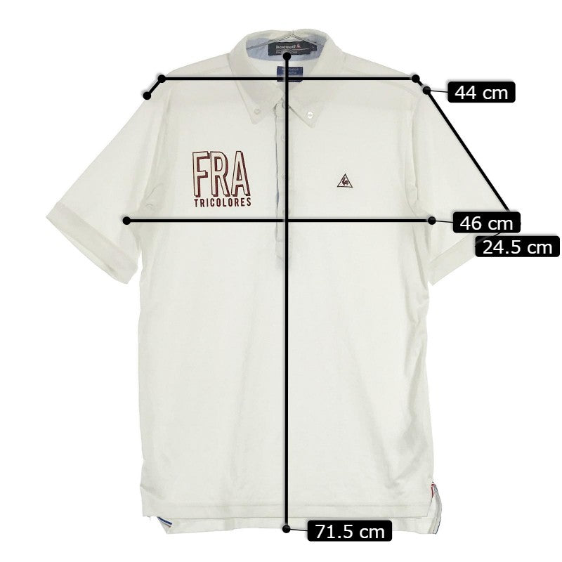 【31240】 le coq sportif ルコックスポルティフ 半袖シャツ サイズL ホワイト 半袖ポロシャツ ボタンダウンシャツ カジュアル メンズ