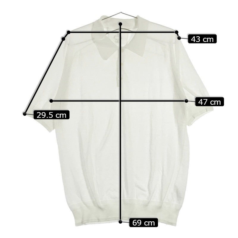 【31246】 SIDE SLOPE サイドスロープ ポロシャツ カットソー サイズ3 / 約L ホワイト シンプル 無地 コットン100% オシャレ レディース