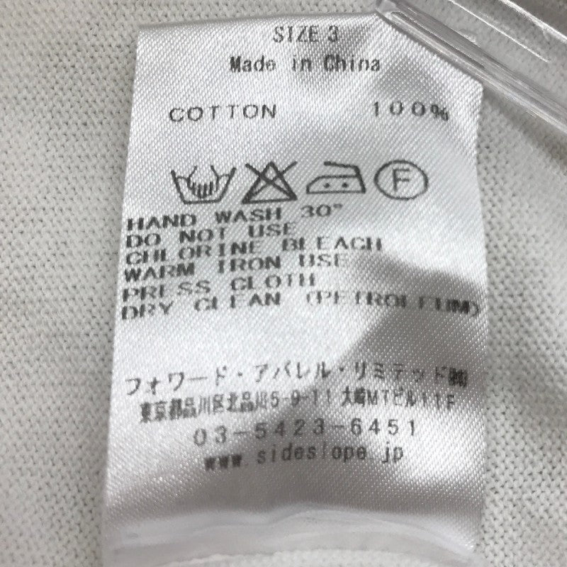 【31246】 SIDE SLOPE サイドスロープ ポロシャツ カットソー サイズ3 / 約L ホワイト シンプル 無地 コットン100% オシャレ レディース