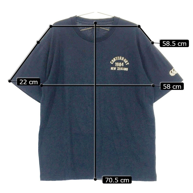 【31248】 canterbury カンタベリー 半袖Tシャツ カットソー サイズXL ネイビー 胸元のロゴマーク シンプル オシャレ メンズ