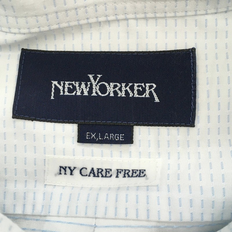 【31250】 NEWYORKER ニューヨーカー 半袖シャツ サイズL ホワイト オシャレ フォーマル シンプル ゆったり感 メンズ