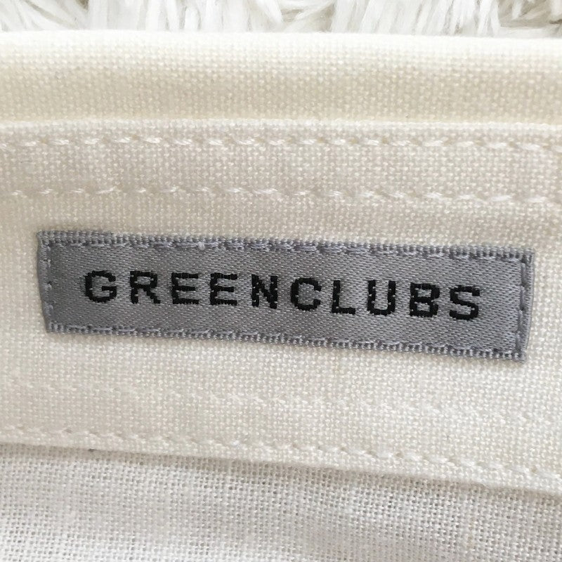 【31257】 GREEN CLUBS グリーンクラブ 半袖シャツ サイズ5 ホワイト サイズXL(LL)相当 爽やか かっこいい シンプル 袖部分プリント メンズ