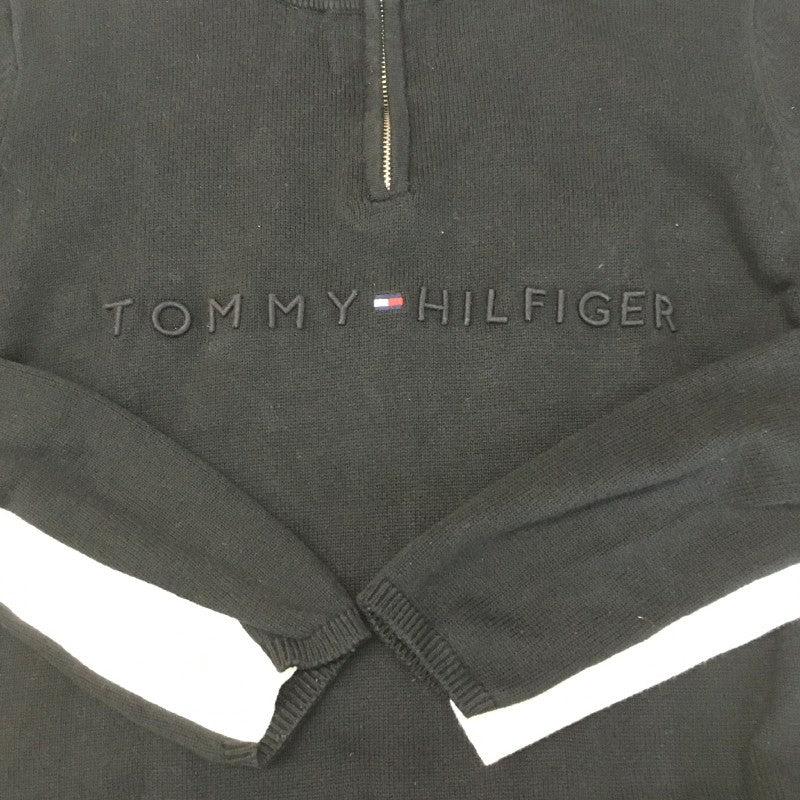 【31285】 TOMMY HILFIGER トミーヒルフィガー トップス サイズM ブラック 長袖トレーナー サイドライン オシャレ レディース