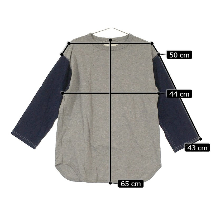 【31336】 G&F Co. ジーアンドエフコー 七分袖Tシャツ カットソー サイズ40 / 約L グレー コットン100% カジュアル 肌触り良い メンズ