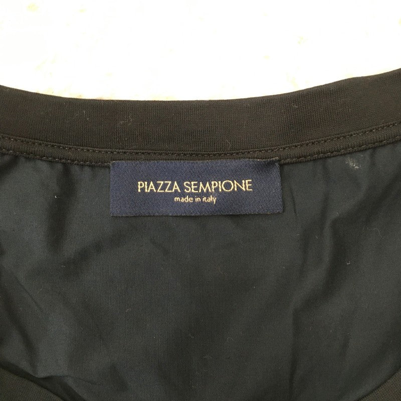 【31393】 Piazza Sempione ピアッツァ・センピオーネ 半袖シャツ サイズ40 / 約L ブラック シンプル かっこいい オシャレ レディース