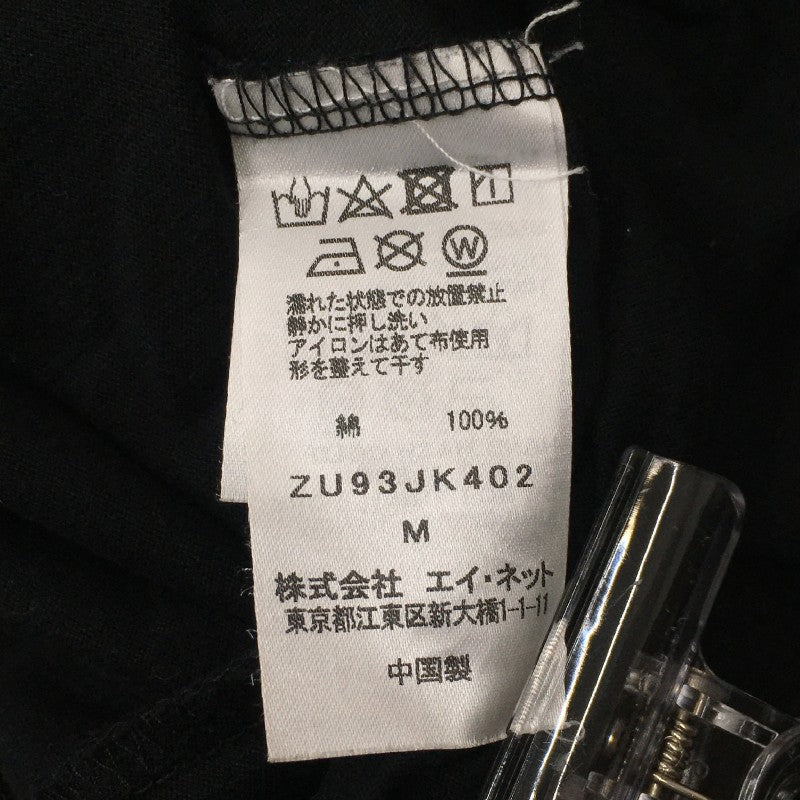 【31397】 ZUCCa ズッカ ノースリーブシャツ サイズM ブラック 丸首 ブランドロゴ シンプル カジュアル かっこいい オシャレ メンズ