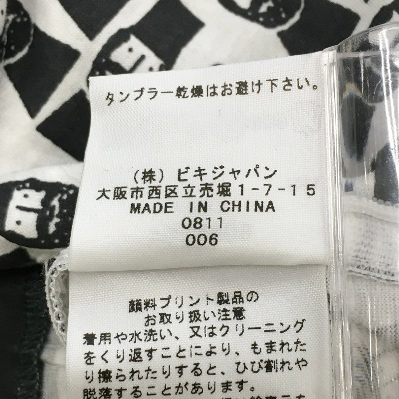 【31416】 STUDIO PICONE スタジオピッコーネ ノースリーブシャツ サイズ10 / 約XL(LL) ブラック 柄 可愛い ファスナー 個性的 レディース
