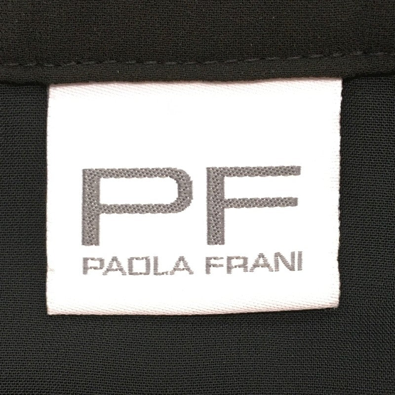 【31444】 PAOLA FRANI パオラフラーニ ひざ丈スカート ブラック サイズM相当 ファスナー フリル かっこいい オシャレ レディース